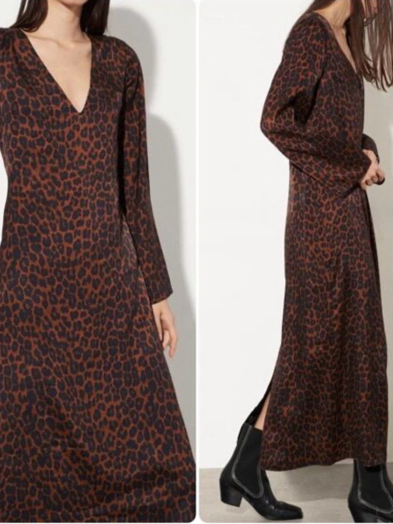 Mara Hoffman Naaliyah Leopard Print Caftan Maxi. Lined And Natural Fibers
